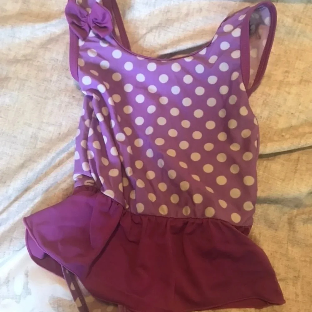 Purple Baby girl swim suit and swim towel shirt set‎
